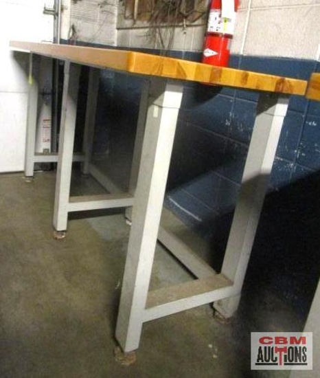 Work Bench 24"x72" Natural...Top & Gray Legs...(REMOVAL MONDAY, JULY 18th)
