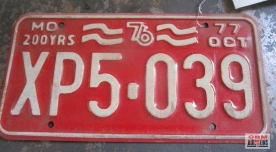 Vintage 1977 Missouri License...Plate