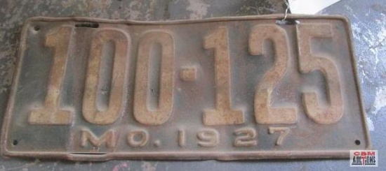 Vintage 1927 Missouri License Plate