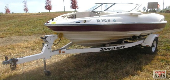 1998 Regal 17' Fiberglass Boat With Inboard Motor With Shoreland'r Trailer Mercury Sport Jet 175HP