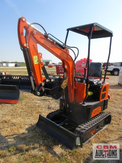 2023 AGROTK QH12 1 Ton Mini Excavator 13.5 HP Briggs & Stratton Gas Electric Start, Open Station