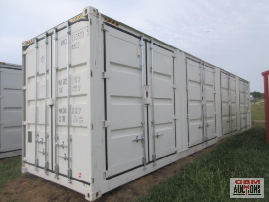 2023 40' Cargo Shipping Container 4- 92" Double Doors On The Side And Rear Doors, One Trip Use