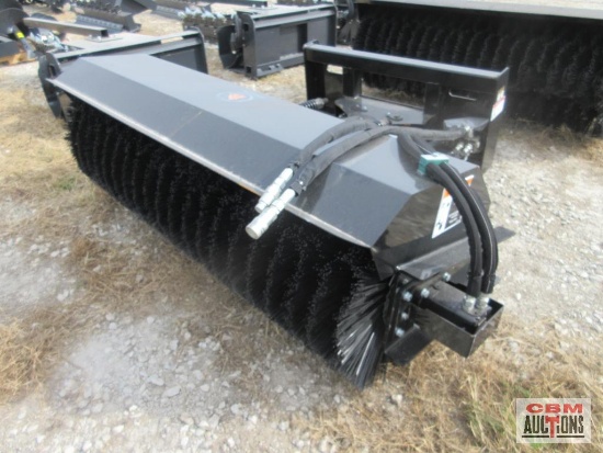 Wolverine PAB-11-72W 72" Hydraulic Skid Steer Broom Angle Broom Attachment GPM Range: 15 To 20, PSI
