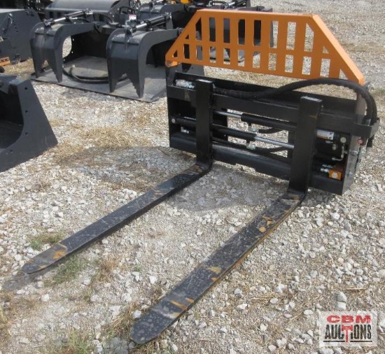 Wolverine PFA-11-3300G Skid Steer 48" Hydraulic Pallet Forks With Hoses And Couplers (Unused) *1