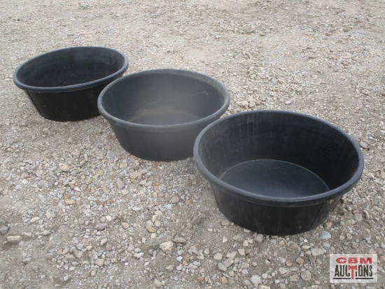 3-Large Rubber Livestock Feed Pans