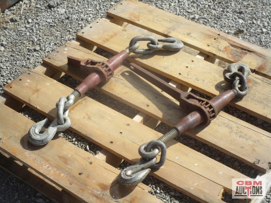 2- Ratchet Chain Load Binders (Broke Handle On One) *BLF
