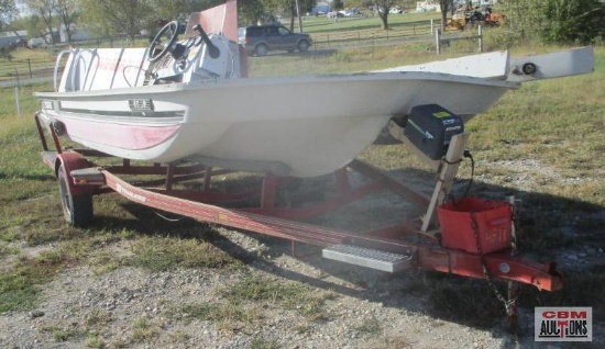 17' Ozark Fiberglass Boat With Trailer NO TITLE