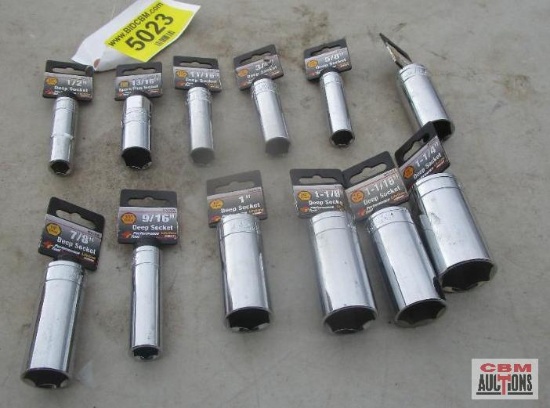 Performance Tool 1/2"-1 1/4" Deep Well Chrome Sockets 1/2" Drive *BLT