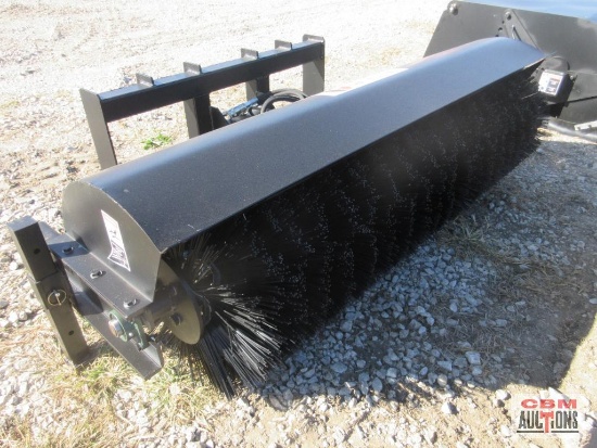 JCT 72" Manual Angle Skid Steer Sweeper Broom With Hoses & Couplers (Unused) *2