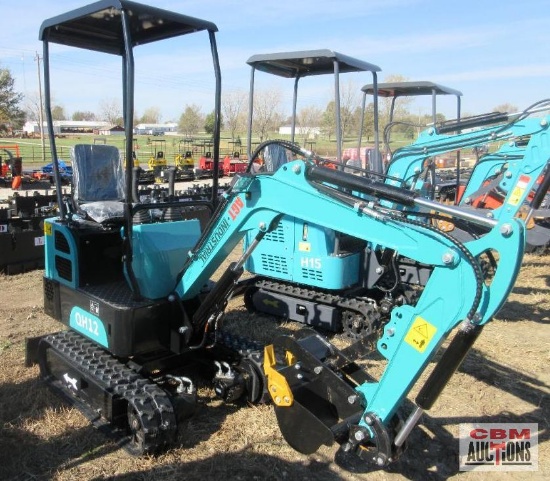 AGROTK QH12 1 Ton Mini Excavator 13.5 HP Briggs & Stratton Gas Electric Start, Open Station ROPS,
