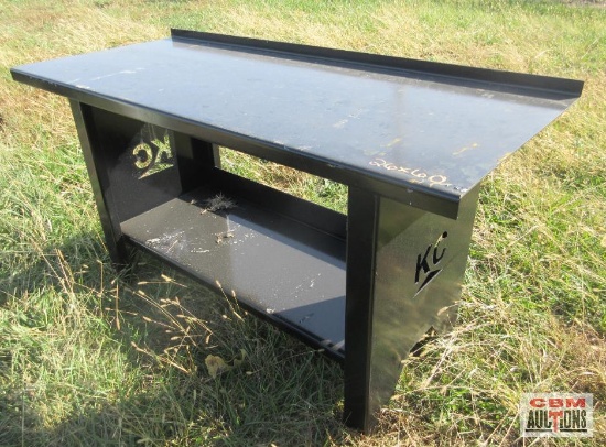 29"x 60" Steel Workbench With Lower Shelf Formed Front And Backstop Weighs #190
