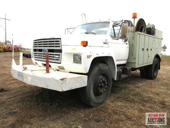 1986 Ford F800 Underground Utility Service Truck, VIN # 1FDXF82H1GVA37498