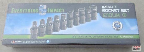 GP Grey Pneumatic 1210UM 3/8" METRIC 6Pt Impact Swivel Sockets 10mm-19mm *CRM