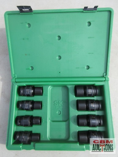 S-K 34301 8Pc 1/2" Drive SAE Impact Swivel Socket Set 1/2"-15/16" *CRT