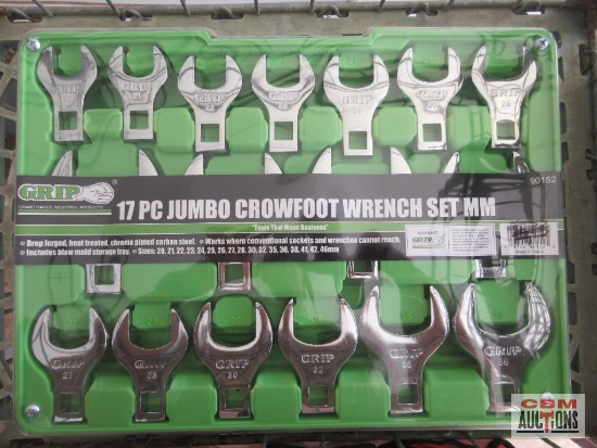 GRIP 90152 17Pc Jumbo METRIC Crowfoot Wrench Set 22mm-46mm *CLT