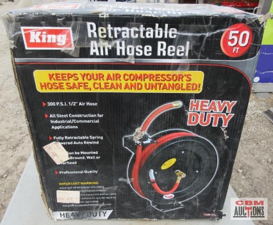 King 1/2" Heavy Duty 50' Retractable Hose Reel *CLM