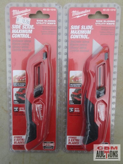 2-Milwauuke 48-22-1510 Side Sliding Utility Knife *ELM
