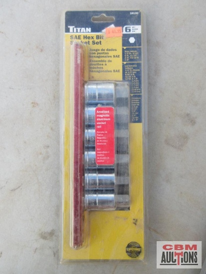 Titan 16130 SAE Hex Bit 1/2" Drive 9/16"-7/8" *ELM