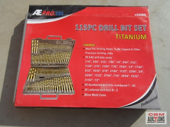 AE Pro USA 32080 115Pc Titanium Drill Bit Set *ELM