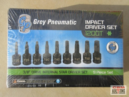 GP Grey Pneumatic 1200T 3/8" Drive Internal Star Driver Impact Sockets T20-T55 *FRB