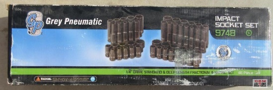GP Grey Pneumatic 9748 1/4" Drive SAE/METRIC Shallow & Deep Well Impact Sockets 3/16"-9/16" &