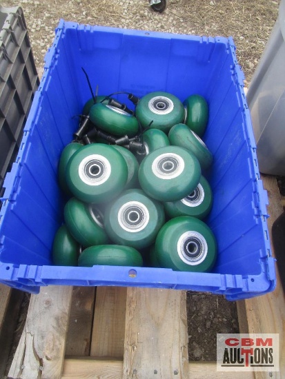Blue Tote Of Heavy Duty Caster Wheels