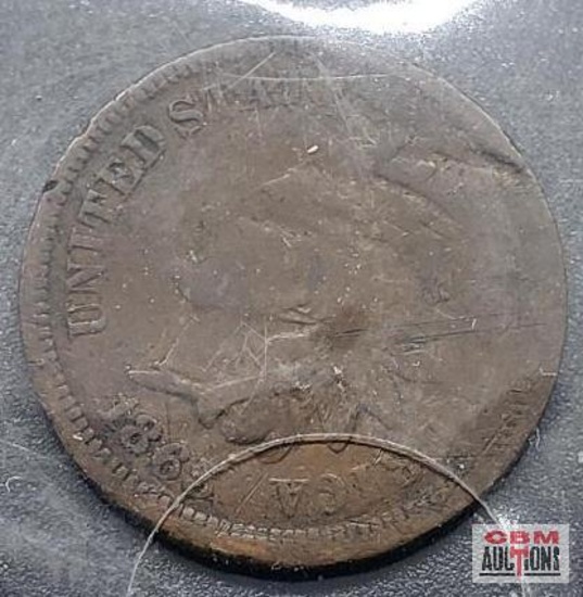 1865 Civil War Indian Head Cent