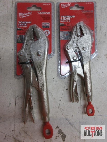 Milwaukee 48-22-3510 10" Straight Jaw Locking Pliers 48-22-3507 7" Straight Jaw Locking Plies