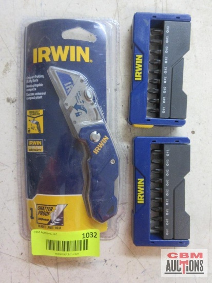 Irwin 2089100 Folding Utility Knife 2 HA9SET Phillips Bit Sets