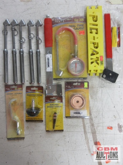 Tire Gauges, Valve Stem Remover, Pic-Pak, Buffer Stitcher, Buffing Cone,