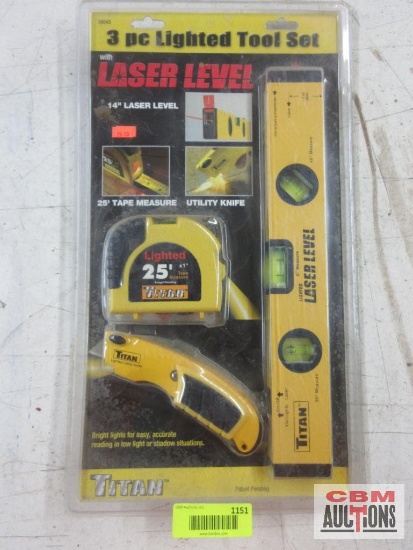 Titan 3Pc Lighted Tool Set