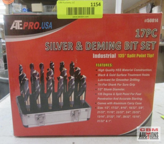 AE PRO 50014 17Pc Silver & Deming Drill Bit Set 1/2"-1"