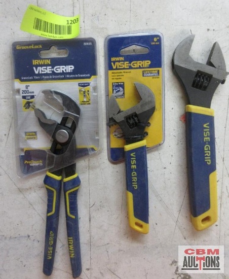 Irwin Vise-Grip 2078108 8" GrooveLock...Pliers 2078606 6" Adjustable Wrench 2078610 10" Adjustable