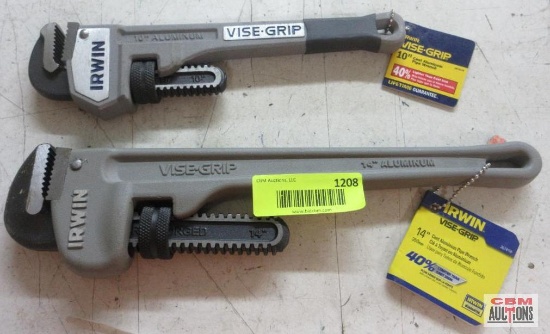 Irwin Vise Grip 2074110 10" Cast Aluminum Pipe Wrench 2074114 14"...Cast Aluminum Pipe Wrench ...