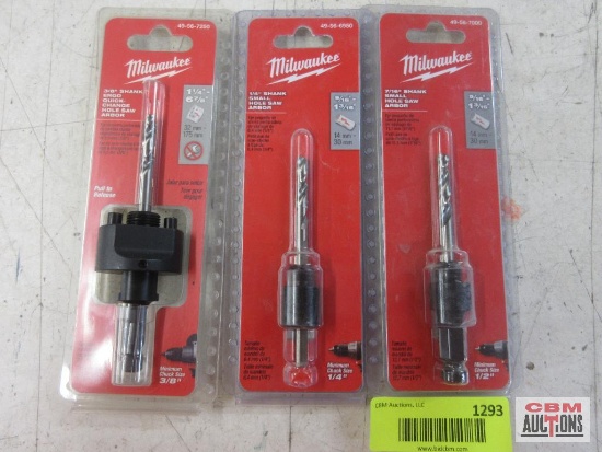 Milwaukee 49-56-6950 1/4" Shank Small Hole Saw Arbor 49-56-7250 3/8" Shank Ergo Quick Change Hole