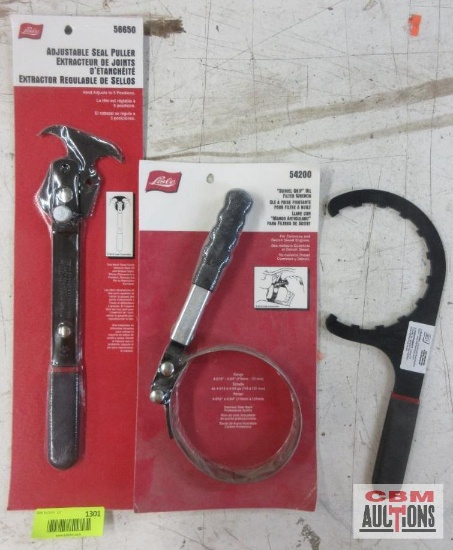 Lisle 56650 Adjustable Seal Puller 54200 Swivel Grip Oil Filter Wrench 61060 Diesel Filter Wrench