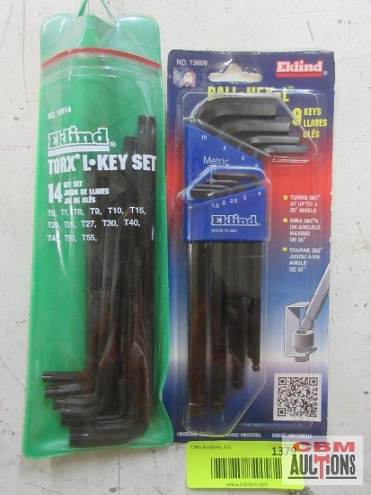 Eklind 13609 Ball Hex L Metric 1.5mm-10mm 10914 Torx L Key Set T6-T55