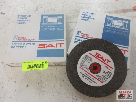 2-Sait 6"x 1/2"x1" A36 Bench Grinding Wheels