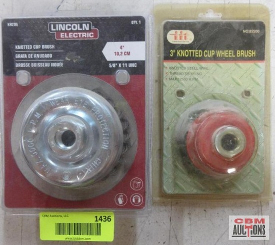 Lincoln Kh296 4" Knotted Cup Wire Brush IIT 82220 3" Knotted Cup Wire Brush