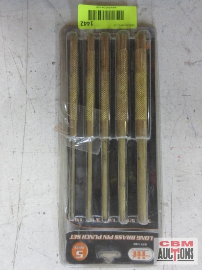 IIT 21140 5Pc Long Brass Pin Punch Set 1/8"-3/8"