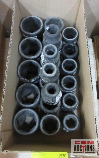GP Grey Pneumatic 1" Drive 6Pt Shallow Well Impact Sockets 3/4", 2"