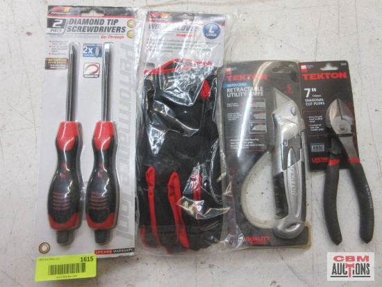 PT Performance Tools W1730 Diamond Tip Screwdrivers W890006 L Work Gloves Tekton 3531 7" Diagonal