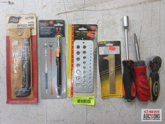 Lisle 42750 Speed Hex Wrenches Titan 11050 1/4 and 3/8 Inch Dr. Dual Head Stubby Ratchet Drill Size