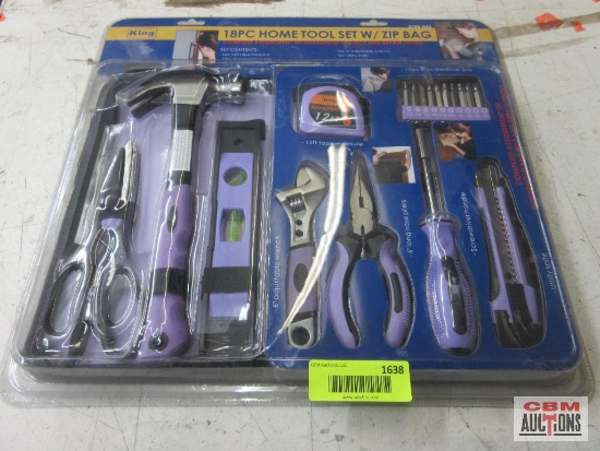 King 3106-023 18Pc Home Tool Set w/Zip Bag