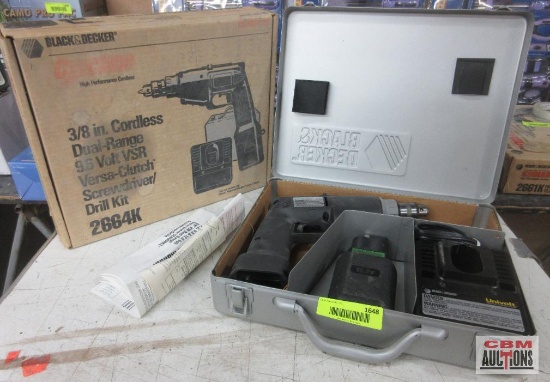 Black & Decker 2664K Cyclone...3/8" Dual Range 9.6 Volt Versa-Clutch Screwdriver Drill
