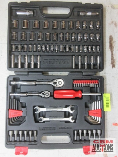 Powerbuilt 640744 101Pc SAE & Metric Socket & Tool Set, 1/4" & 3/8" Dr