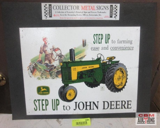 John Deere Step Up Metal Collector Metal Sign