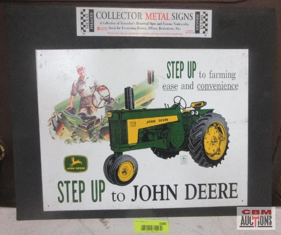 John Deere Step Up Metal Collector Metal Sign