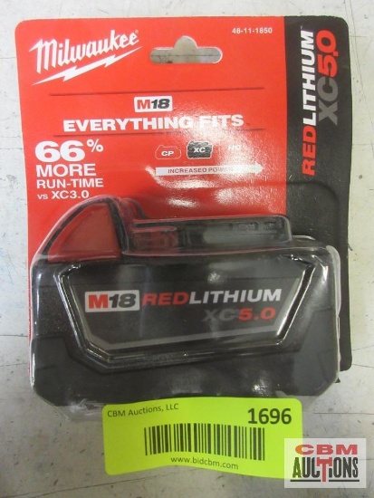 Milwaukee 48-11-1850R M18 5.0AH Red Lithium XC Battery