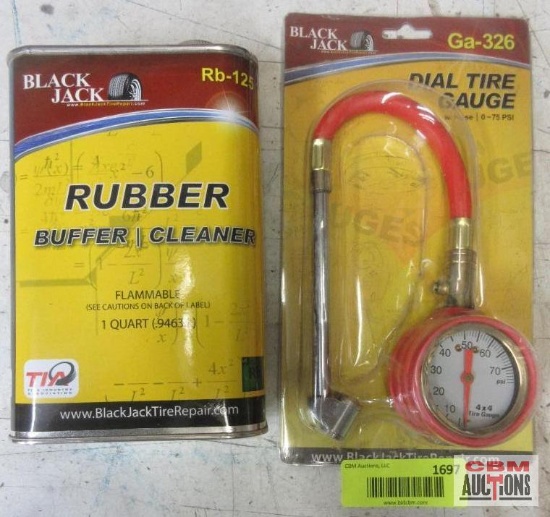 Black Jack RB-125 Rubber Buffer Cleaner Ga-326 Dial Tire Gauge
